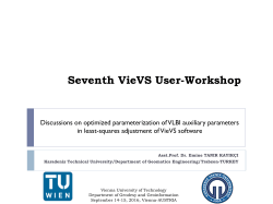 Discussions on optimized parameterization of VLBI - VieVS-Wiki