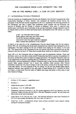 THE COLOSSEUM FROM LATE ANTIQUITY TILL THE END OF THE