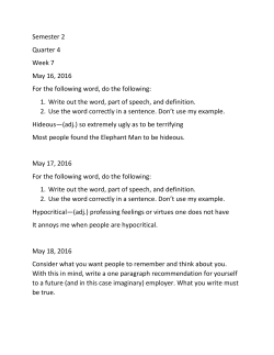 1. Write out the word, part of speech, and de