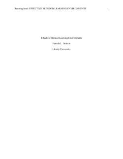 Running head: EFFECTIVE BLENDED LEARNING