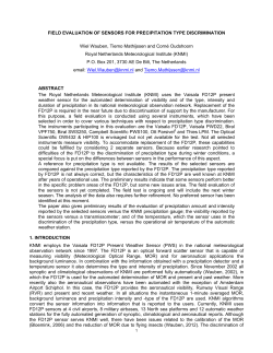 FIELD EVALUATION OF SENSORS FOR PRECIPITATION TYPE