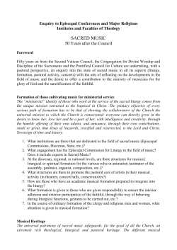Enquiry into the state of sacred music