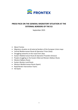 press pack on the general migratory situation at the external borders