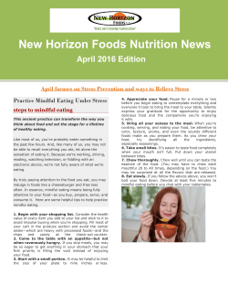 April 2016 - New Horizon Foods Inc.