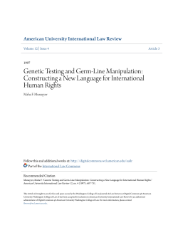 Genetic Testing and Germ-Line Manipulation: Constructing a New