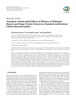 Synergetic Antimicrobial Effects of Mixtures of Ethiopian Honeys and