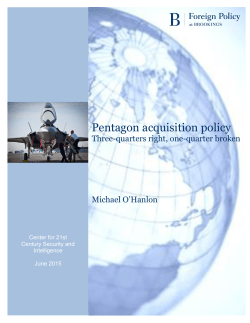 Pentagon acquisition policy: Three-quarters