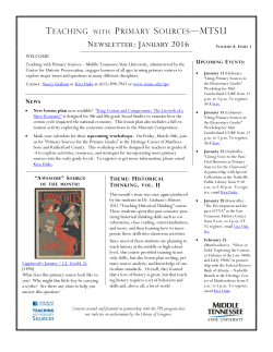 January 2016 - Middle Tennessee State University