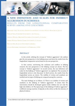 a new definition and scales for indirect aggression in schools