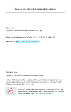 Časopis pro pěstov&aacute;n&iacute; matematiky a fysiky - DML-CZ