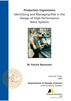 Production Ergonomics