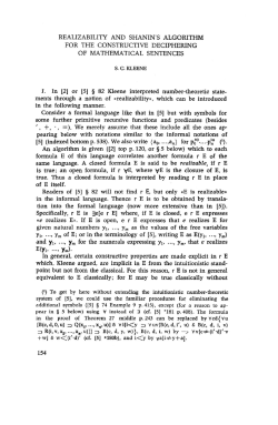 REALIZABILITY AND SHANIN`S ALGORITHM FOR THE