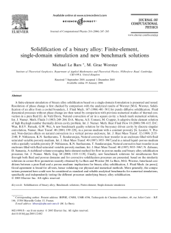 Solidification of a binary alloy: Finite-element, single