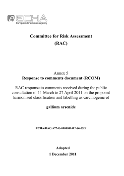 Committee for Risk Assessment - ECHA