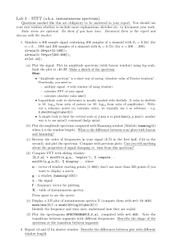 Lab 3 &ndash; STFT (a.k.a. instantaneous spectrum)