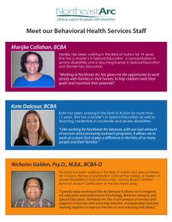 Meet our Behavioral Health Services Staff