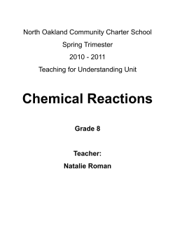 Chemical Reactions - North Oakland Community Charter School