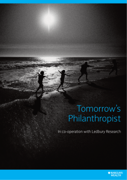 Tomorrow`s Philanthropist