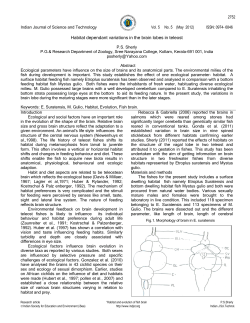 Habitat dependant variations in the brain lobes in teleost