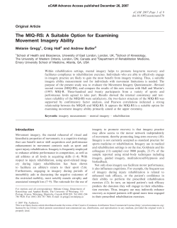 The MIQ-RS: A Suitable Option for Examining Movement Imagery