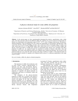 A physico-chemical study for some edible oils properties
