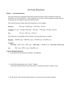 Net Ionic Reactions