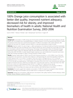 100% Orange juice consumption is associated with