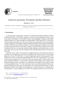 America`s pyramids: Presidents and their libraries