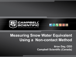 Measuring Snow Water Equivalent Using a Non