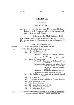 defence. - Federal Register of Legislation