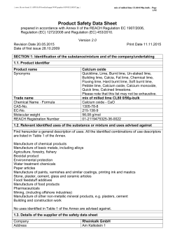 Product Safety Data Sheet