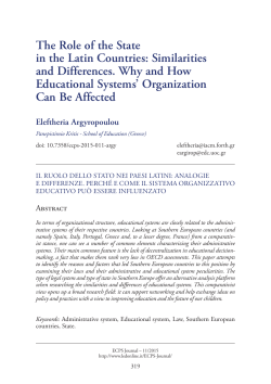 The Role of the State in the Latin Countries: Similarities and