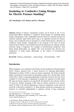 Insulating or Conductive Lining Designs for Electric Furnace