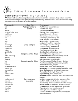 Sentence-level Transitions