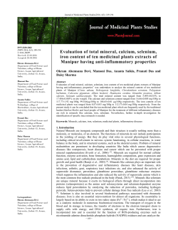 Evaluation of total mineral, calcium, selenium, iron content of ten