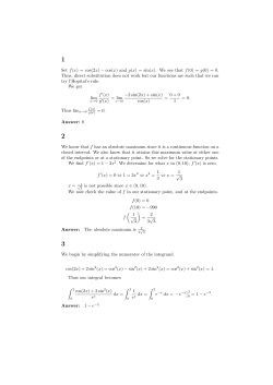 Set f(x) = cos(2x) - cos(x) and g(x) = sin(x). We see that f(0) = g(0) = 0