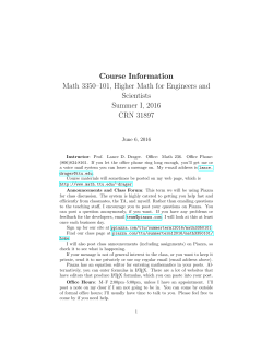 Course Information - TTU Math Department