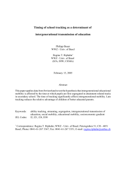 Timing of school tracking as a determinant of intergenerational