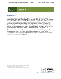 Grade 12 Module 2, Unit 1, Lesson 6