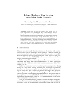 Private Sharing of User Location over Online Social Networks