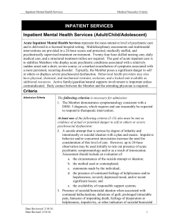 Inpatient Mental Health Services - Massachusetts Behavioral Health