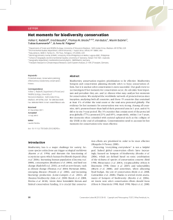 Hot moments for biodiversity conservation