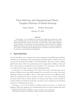 Firm Selection and Organizational Choice
