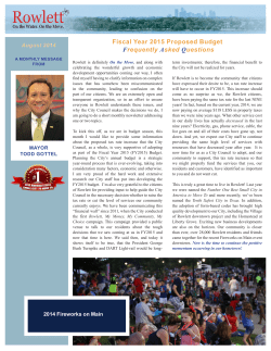A Fiscal Year 2015 Budget FAQ