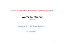 4. Sedimentation in water Treatment