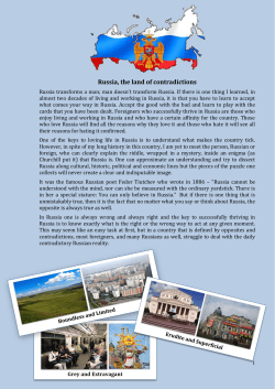 Russia, the land of contradictions