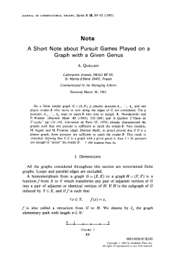 A Short Note about Pursuit Games Played on a Graph with a Given