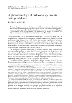 A phenomenology of Galileo`s experiments with pendulums