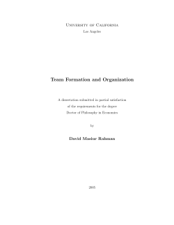 Team Formation and Organization