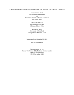 STRENGTH IN DIVERSITY? FISCAL